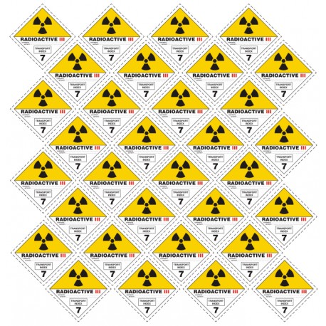 Etiquette matières radioactives N°7-B