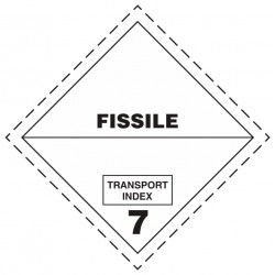 Plaque matières radioactives 7 E fissile (transport international)