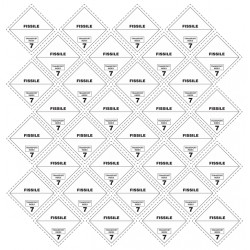 Etiquette matières radioactives N°7-E Fissile