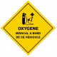 Plaque oxygene medical à bord (transport international)