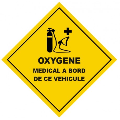 Plaque oxygene medical à bord (transport international) Plaque oxygene medical à bord (transport international)