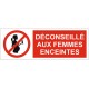 Panneau interdit aux femmes enceintes