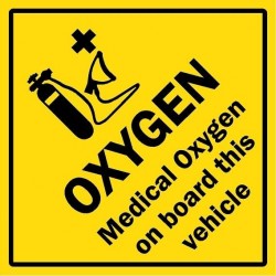 Plaque medical oxygene on board (transport international)