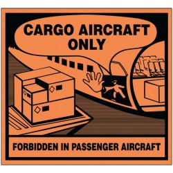 Etiquette cargo "Forbidden in passenger aircraft"
