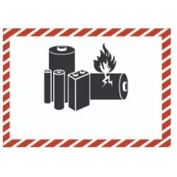 Etiquette de danger Piles et batteries au lithium / sodium