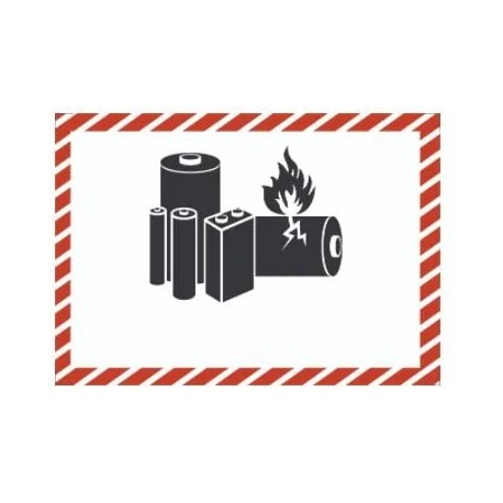 Etiquette de danger Piles et batteries au lithium / sodium Etiquette de danger Piles et batteries au lithium / sodium
