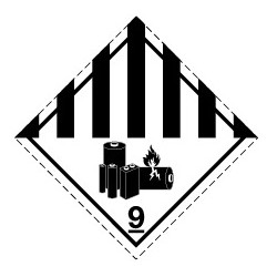 Etiquette de danger classe 9 piles au lithium