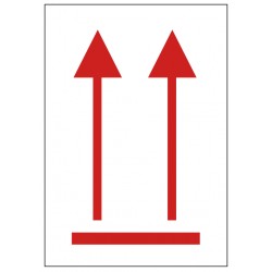 Etiquette sens Fleche expedition ROUGE