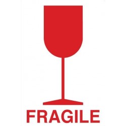 Etiquette Fragile verre noir