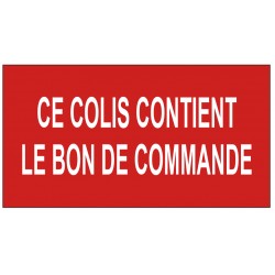 Etiquette ce colis contient le bon de commande