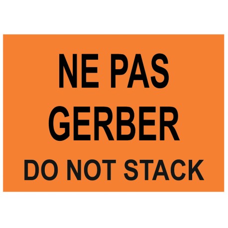 Etiquette ne pas dépalettiser