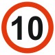 Panneau limitation vitesse 10 KM/H