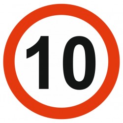 Panneau limitation vitesse 10 KM/H