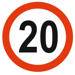 Panneau limitation vitesse 15 KM/H