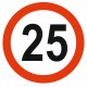Panneau limitation vitesse 25 KM/H