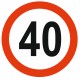 Panneau limitation vitesse 40 KM/H