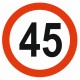 Panneau limitation vitesse 45 KM/H
