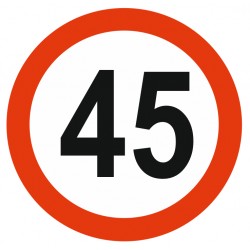 Panneau limitation vitesse 45 KM/H