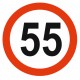 Panneau limitation vitesse 55 KM/H