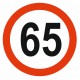 Panneau limitation vitesse 65 KM/H