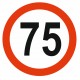 Panneau limitation vitesse 75 KM/H