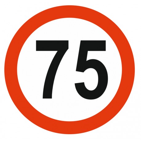 Panneau limitation vitesse 75 KM/H Panneau limitation vitesse 75 KM/H