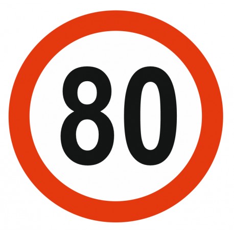 Panneau limitation vitesse 80 KM/H Panneau limitation vitesse 80 KM/H
