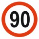 Panneau limitation vitesse 90 KM/H