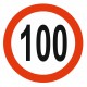 Panneau limitation vitesse 100 KM/H
