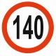 Panneau limitation vitesse 140 KM/H