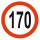 Panneau limitation vitesse 170 KM/H