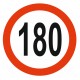 Panneau limitation vitesse 180 KM/H