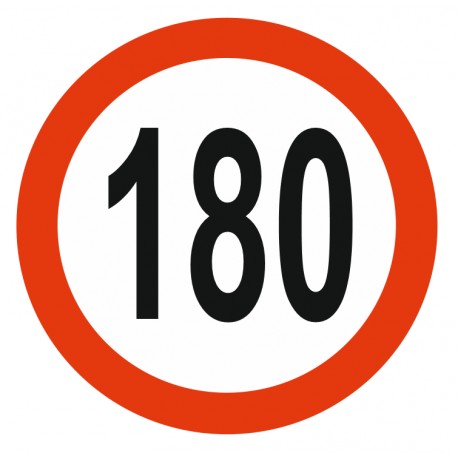 Panneau limitation vitesse 180 KM/H Panneau limitation vitesse 180 KM/H