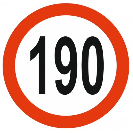 Panneau limitation vitesse 190 KM/H Panneau limitation vitesse 190 KM/H