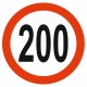 Panneau limitation vitesse 200 KM/H