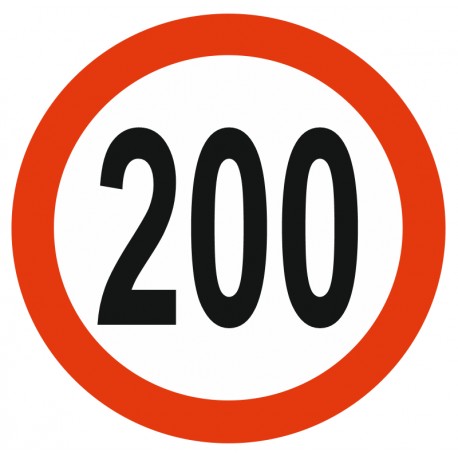 Panneau limitation vitesse 200 KM/H Panneau limitation vitesse 200 KM/H