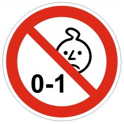 Autocollant interdit à partir de 1 an