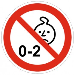 Autocollant interdit à partir de 2 ans