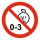 Autocollant interdit à partir de 3 ans