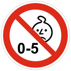 Autocollant interdit à partir de 5 ans