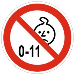 Autocollant interdit à partir de 11 ans