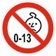 Autocollant interdit à partir de 13 ans