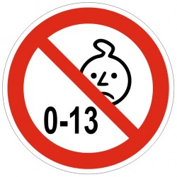 Autocollant interdit à partir de 13 ans