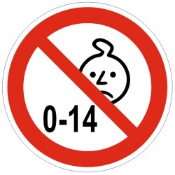 Autocollant interdit à partir de 14 ans