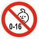 Autocollant interdit à partir de 16 ans