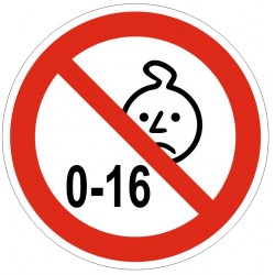 Autocollant interdit à partir de 16 ans