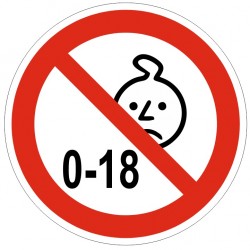 Autocollant interdit à partir de 18 ans