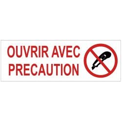 Etiquettes ouvrir avec precaution