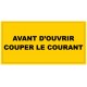 Panneau danger ne pas enclencher travail en cours
