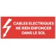 Panneau cables électriques enterres